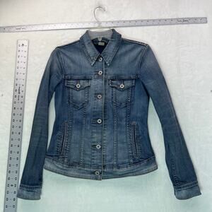 Levis Womens Denim Jacket Small Stretch Blue Jean Trucker Classic